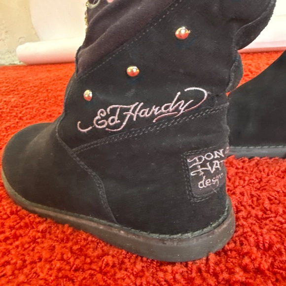 Don Ed Hardy Suede/Fur boots 2013 US8 EUR39 - Picture 3 of 16